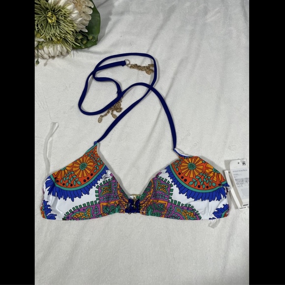 NWT‎ Trina Turk Pacific Paisley BIkini Top size 6 - Picture 4 of 12